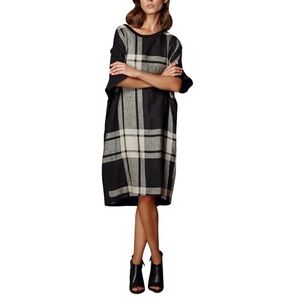 Alembika Plaid Dress Black Cream M